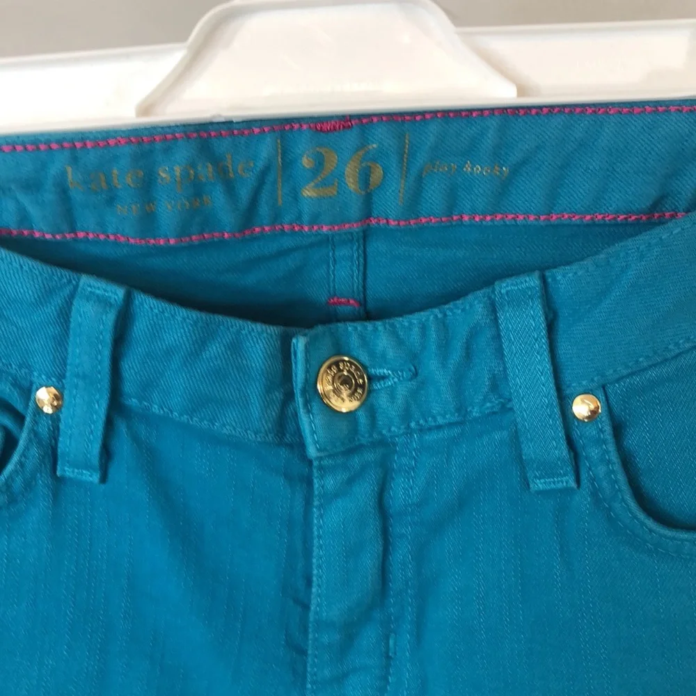 Kate Spade Broome Street Play Hooky Jeans Size 26 Turquoise Skinny #c37 - Picture 6 of 7